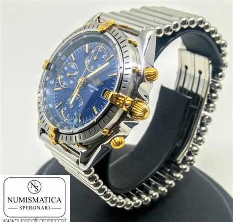 cinturino metallo breitling chronomat anni 80 quadrante blu|Super Chronomat B01 44 Acciaio inossidabile e platino .